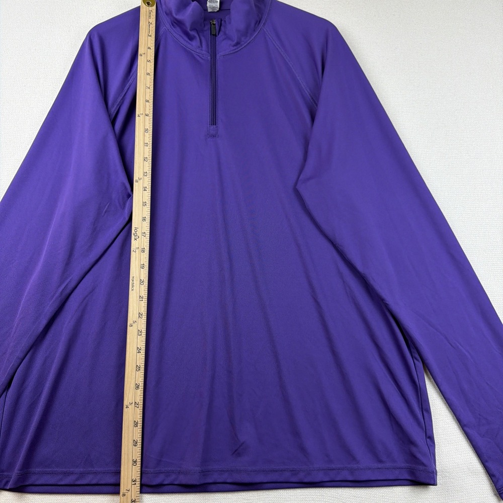 Alo Pullover Quarter Zip Mens Training Shirt 2XL Purple Activewear Mock Neck EUC - Picture 3 of 13